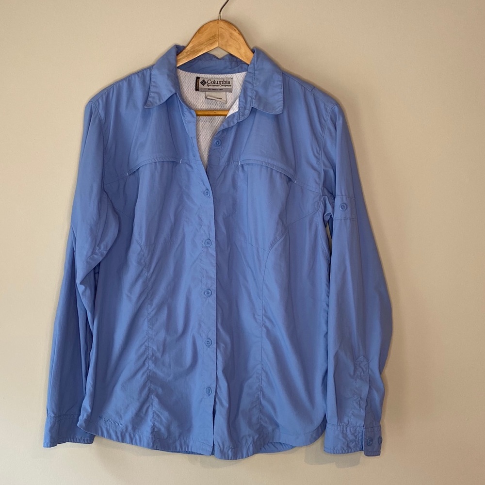 Columbia PFG Fishing Shirt Zipper Pockets Breathab